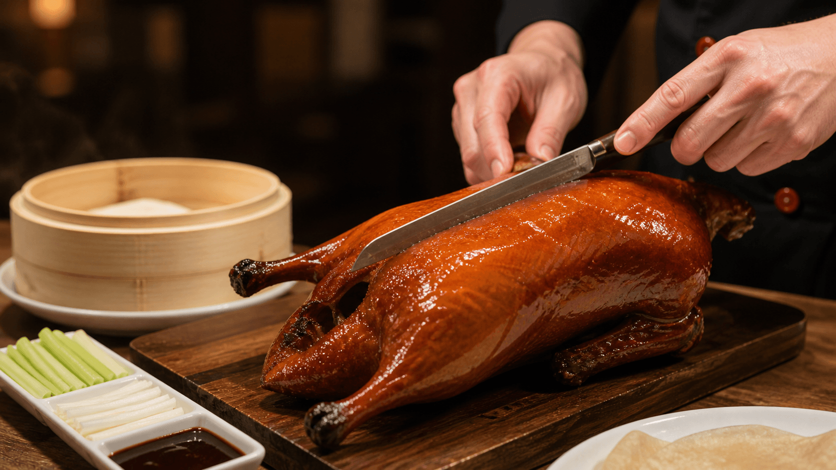 Koki mengiris bebek Peking