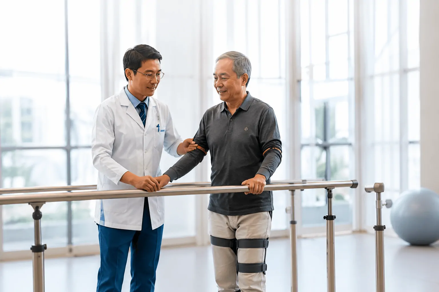 International patient receiving orthopedic and rehabilitation support in China